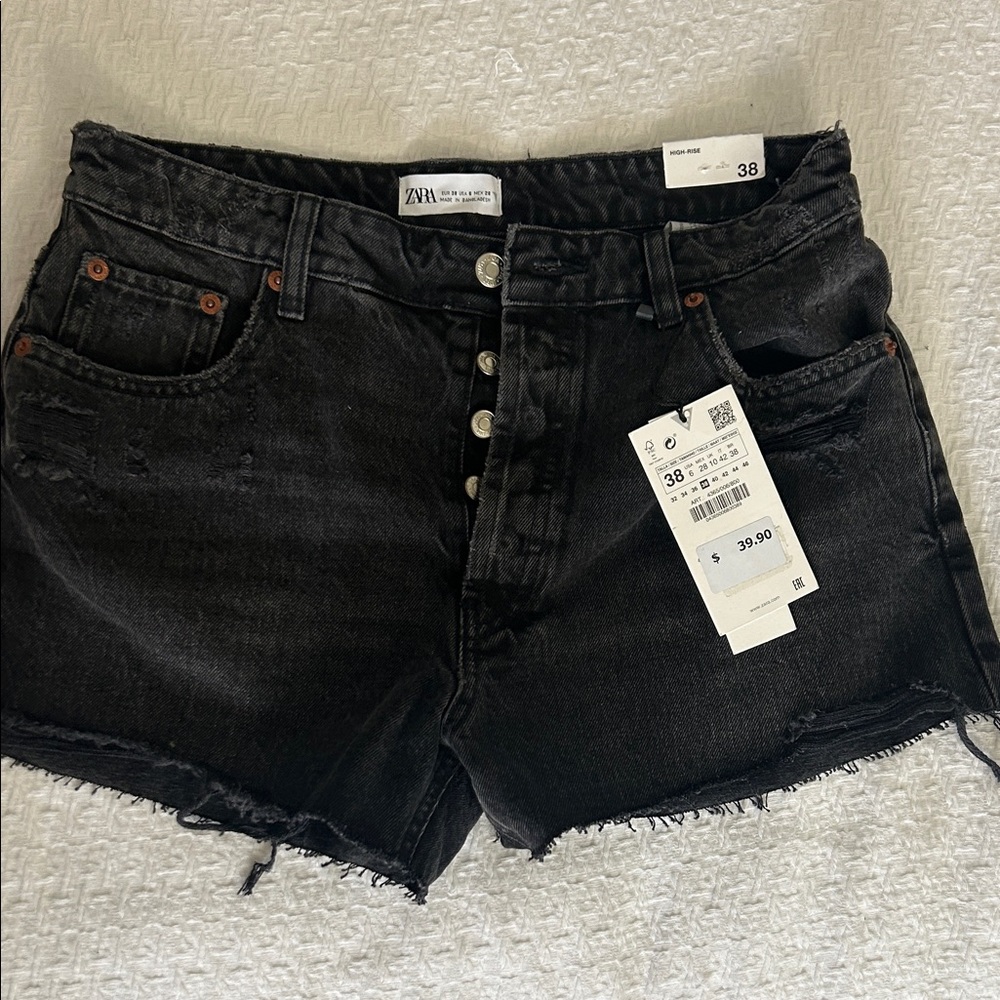 Zara Women's Black Denim Jean Shorts